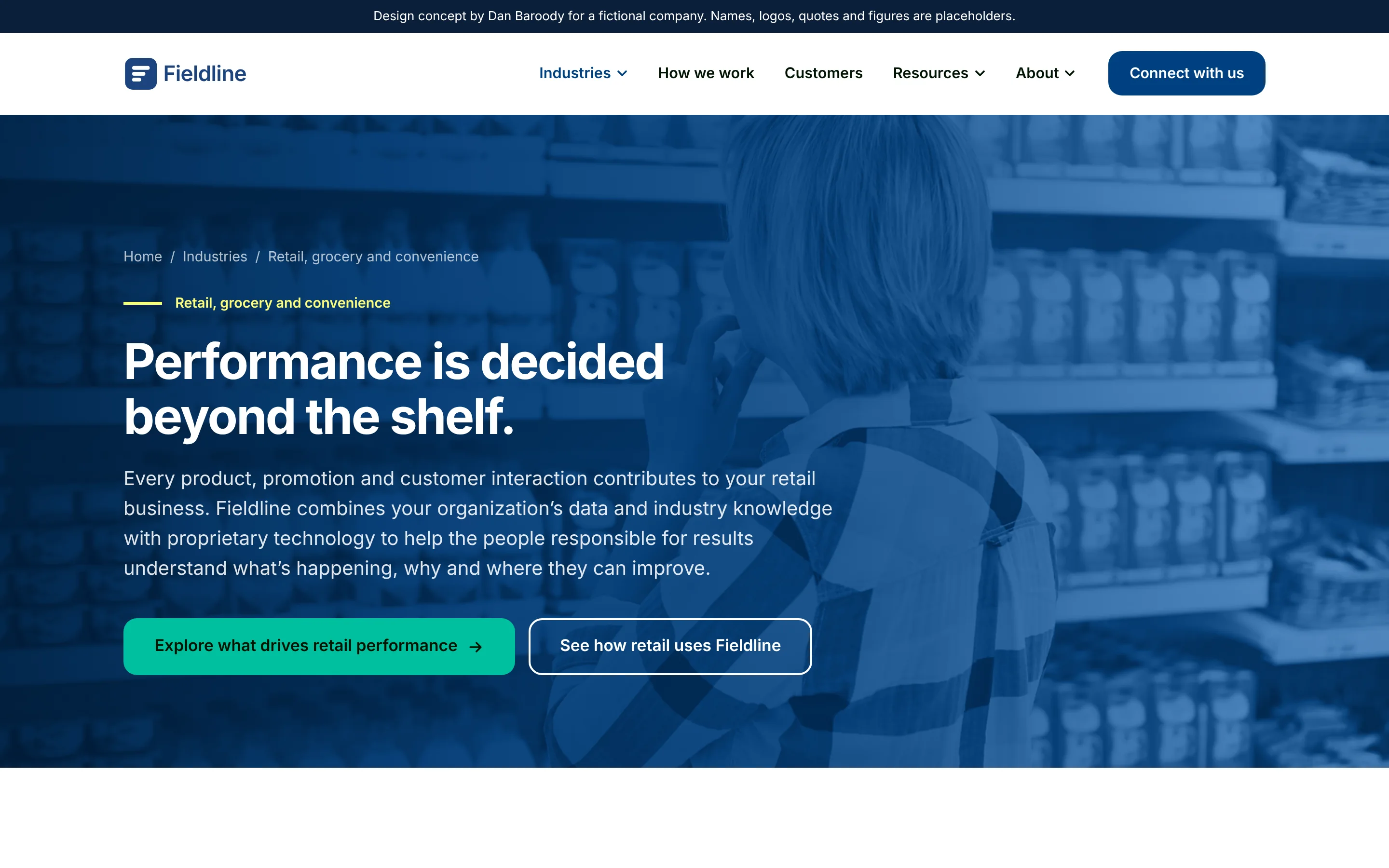 Retail, grocery and convenience industry page hero.