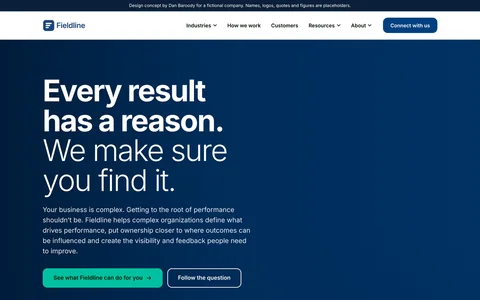 Fieldline website concept home page.